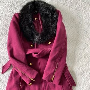 Bebe faux fur lined coat